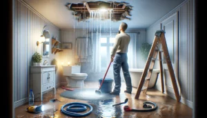 Read more about the article Water leaking from the ceiling under bathroom