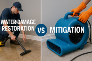 Read more about the article Mitigation vs. Restoration: Understanding the Differences for Water Damage